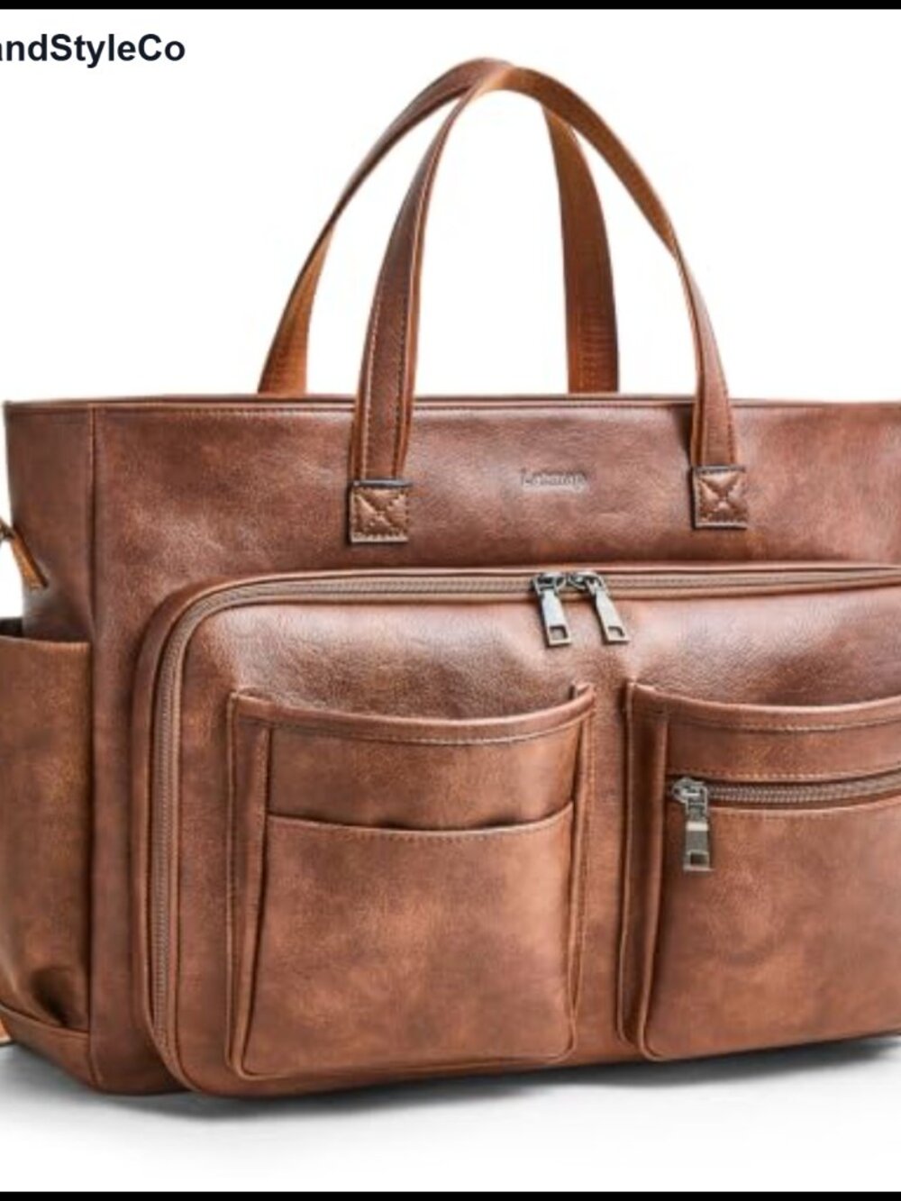 Women's 17" Laptop Bag Vegan Leather Work Tote Travel Crossbody